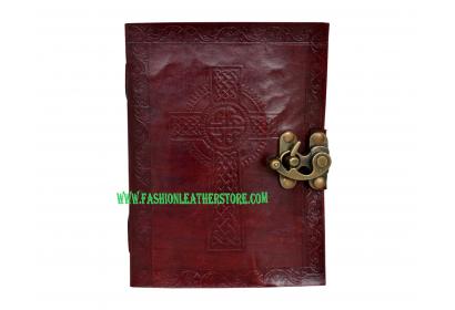 Classic Beautiful Cross Religious View Handmade Cotton Paper Leather Journal dairy
